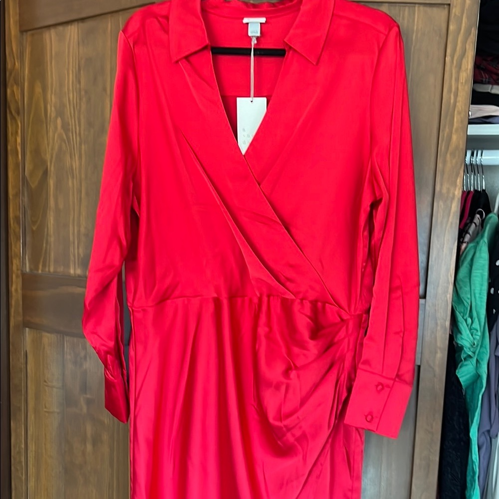 🆕❤️A New Day- Vibrant Red Long Sleeve Dress